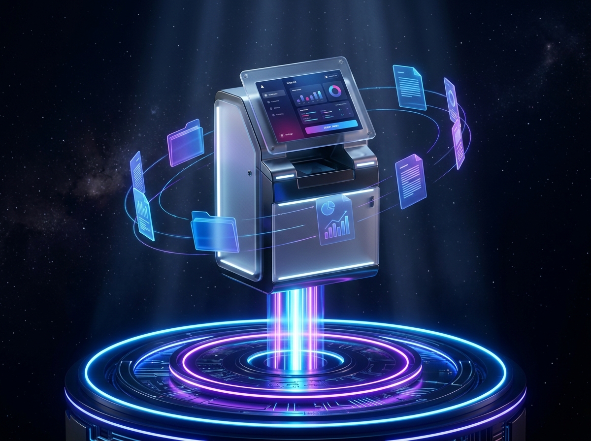 PrintA4 Floating Kiosk Hero Visual